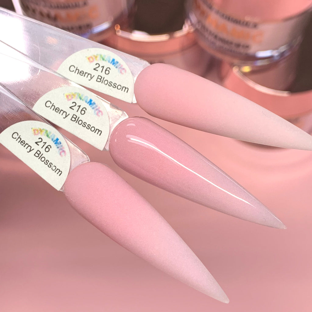 Cherry Blossom Nude Acrylic Powder (#216) bright pink acrylic for Pink & White Ombre nails