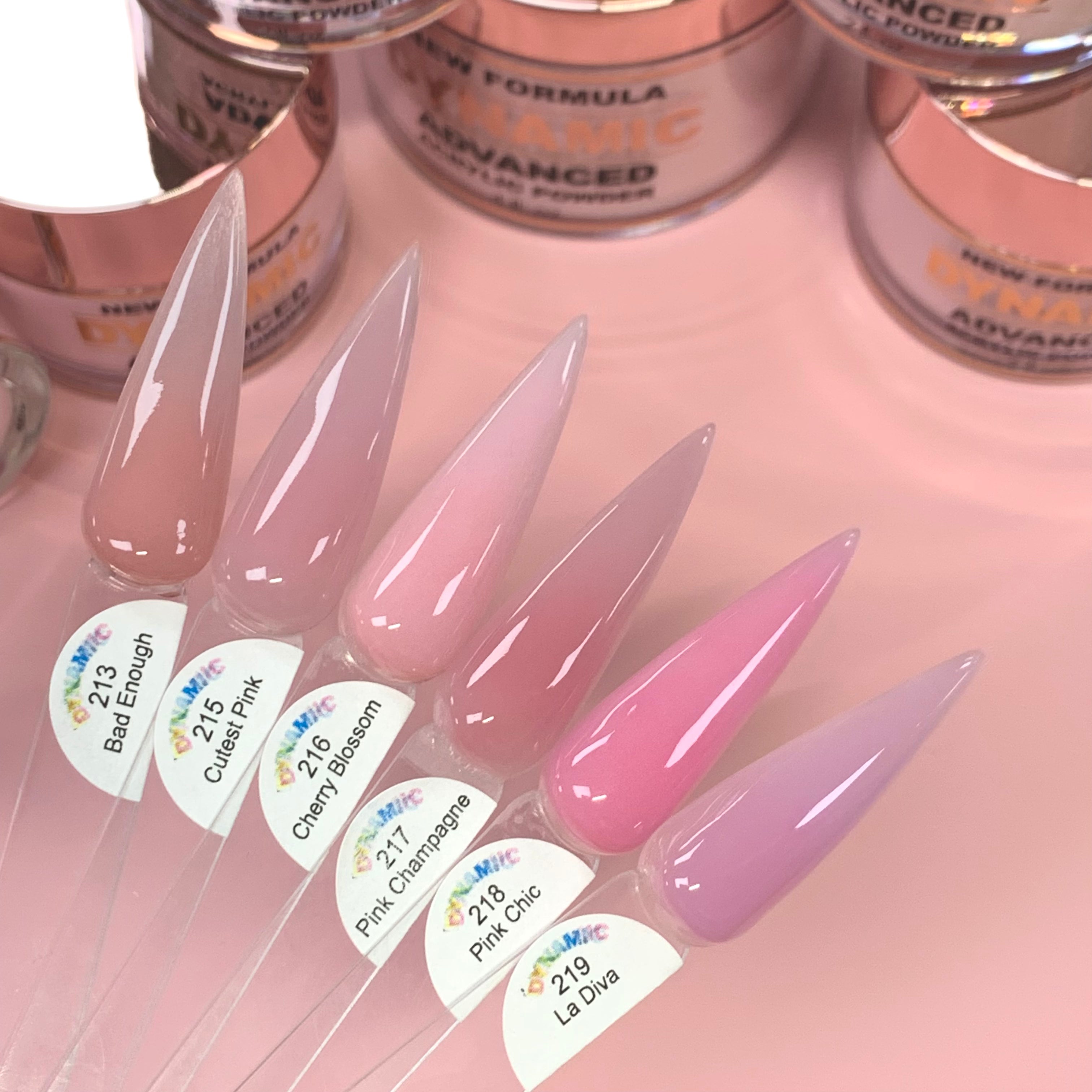 Cherry Blossom Nude Acrylic Powder (#216) bright pink acrylic for Pink & White Ombre nails