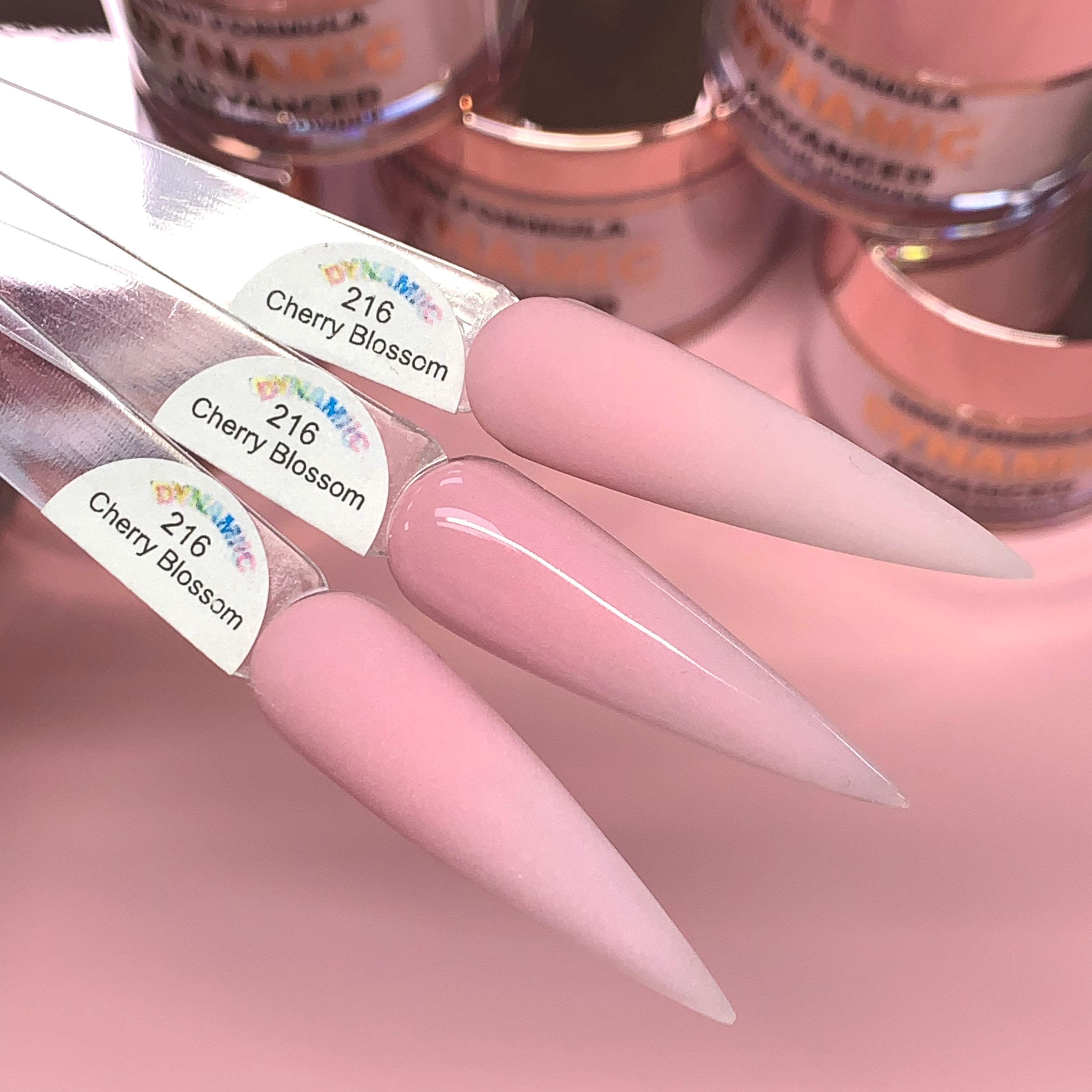 Cherry Blossom Nude Acrylic Powder (#216) bright pink acrylic for Pink & White Ombre nails